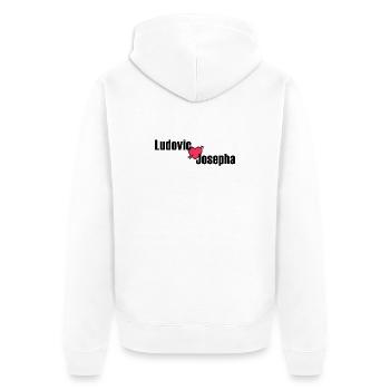 Ludovic + Josepha - Veste à capuche bio Premium Unisexe - blanc - Dos - Thijin (182cm)