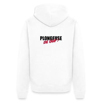 Plongeuse de ouf ! - Veste à capuche bio Premium Unisexe - blanc - Dos - Thijin (182cm)