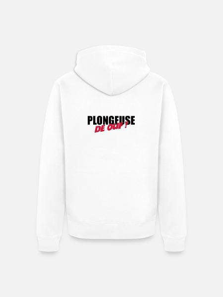 Plongeuse de ouf ! - Veste à capuche bio Premium Unisexe - blanc