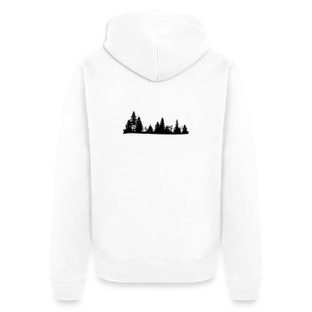 Black silhouette of a forest - Unisex Premium Organic Zip Hoodie - white - Back - Thijin (182cm)