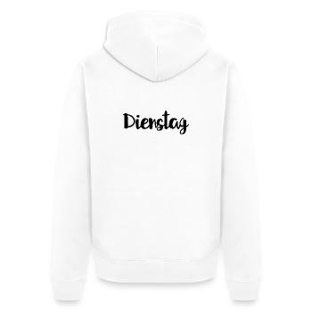 Dienstag Wochentag Woche - Unisex Premium Bio Zip Hoodie - Weiß - Hinten - Thijin (182cm)
