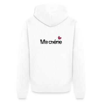 MA CHERIE. FÊTE DES MÈRES. BONNE FÊTE MAMAN. MAMAN - Veste à capuche bio Premium Unisexe - blanc - Dos - Thijin (182cm)