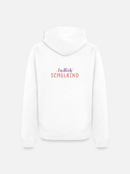 Endlich Schulkind - Unisex Premium Bio Zip Hoodie - Weiß