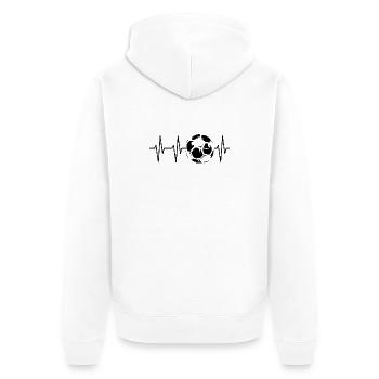 fußball gebraucht illustration herzschlag ball ekg - Unisex Premium Bio Zip Hoodie - Weiß - Hinten - Thijin (182cm)