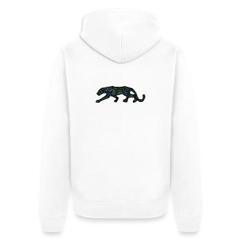 Panther Inca Design - Unisex Premium Organic Zip Hoodie - white - Back - Thijin (182cm)