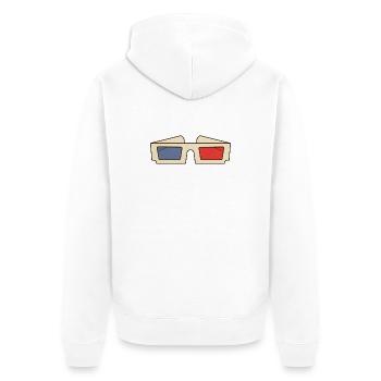 Retro Movie 3d Glasses - Unisex Premium Organic Zip Hoodie - white - Back - Thijin (182cm)