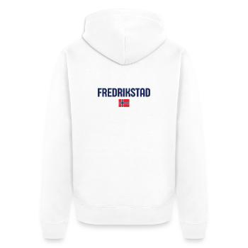 Vibrant Fredrikstad Design - Veste à capuche bio Premium Unisexe - blanc - Dos - Thijin (182cm)