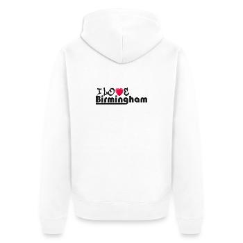 Love Birmingham Heart Graphic Design - Unisex Premium Organic Zip Hoodie - white - Back - Thijin (182cm)