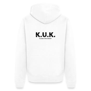 Class Shirts K.U.K. The Class Without Knowledge - Unisex Premium Organic Zip Hoodie - white - Back - Thijin (182cm)