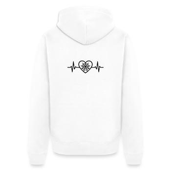 Spider Web Halloween Heart - Unisex Premium Organic Zip Hoodie - white - Back - Thijin (182cm)