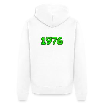 Nerd 1976 - Unisex Premium Bio Zip Hoodie - Weiß - Hinten - Thijin (182cm)