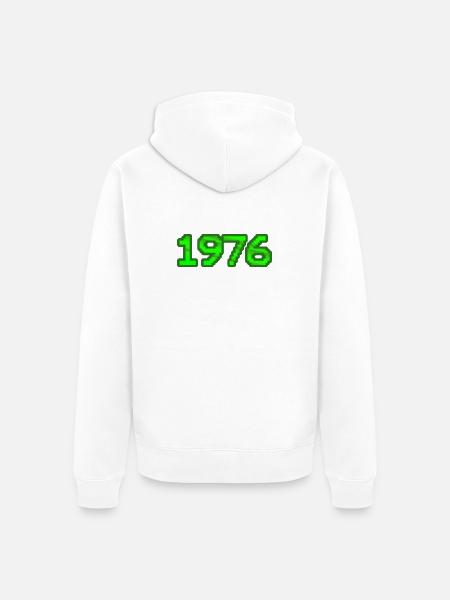 Nerd 1976 - Unisex Premium Organic Zip Hoodie - white