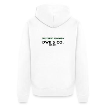 Der Studio-Standard - Unisex Premium Bio Zip Hoodie - Weiß - Hinten - Thijin (182cm)