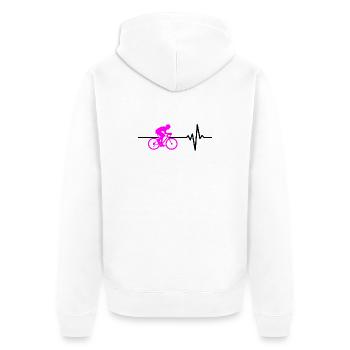 ROAD BIKE RIDING BIKE HEARTBEAT PINK BIKE - Unisex Premium Organic Zip Hoodie - white - Back - Thijin (182cm)