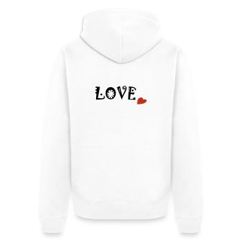 Amour - Veste à capuche bio Premium Unisexe - blanc - Dos - Thijin (182cm)