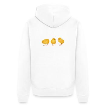 Chick – Cute Spring and Easter Motif - Unisex Premium Organic Zip Hoodie - white - Back - Thijin (182cm)