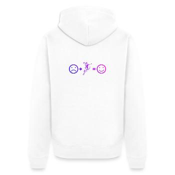 Handball Fokus pur fuer Frauen - Unisex Premium Bio Zip Hoodie - Weiß - Hinten - Thijin (182cm)