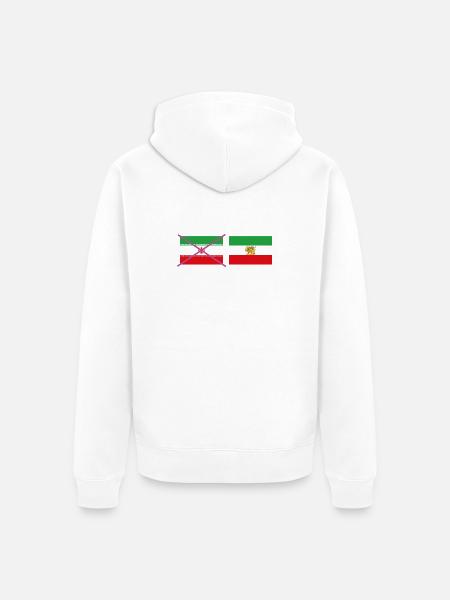 Flag cross Iran – graphic cross-stop - Unisex Premium Organic Zip Hoodie - white
