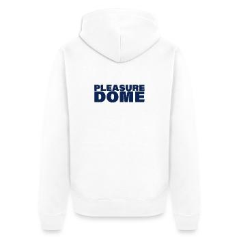 PLEASURE DOME - Unisex Premium Bio Zip Hoodie - Weiß - Hinten - Thijin (182cm)