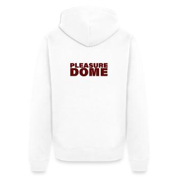 PLEASURE DOME - Unisex Premium Bio Zip Hoodie - Weiß - Hinten - Thijin (182cm)