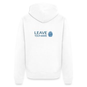 Royal Blue Fingerprint Design – Leave Your Mark - Unisex Premium Organic Zip Hoodie - white - Back - Thijin (182cm)