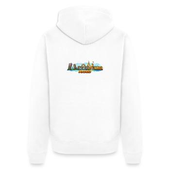 Madrid Skyline Stadt - Unisex Premium Bio Zip Hoodie - Weiß - Hinten - Thijin (182cm)