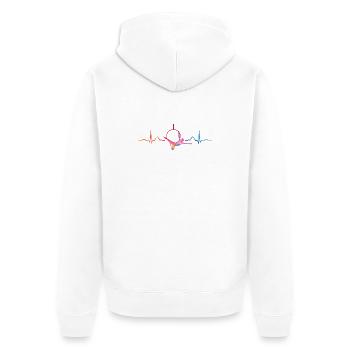 Aerialist Heartbeat Aerial Ring Lyra Air Ring - Unisex Premium Organic Zip Hoodie - white - Back - Thijin (182cm)