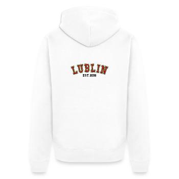Lublin Fondée en 2006 - Veste à capuche bio Premium Unisexe - blanc - Dos - Thijin (182cm)