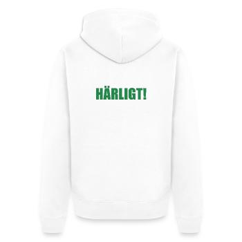 Grün-schwarz aus Göteborg - Unisex Premium Bio Zip Hoodie - Weiß - Hinten - Thijin (182cm)