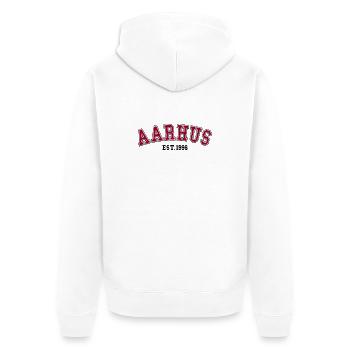 Aarhus Fondée en 1996 - Veste à capuche bio Premium Unisexe - blanc - Dos - Thijin (182cm)