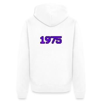 Nerd 1975 - Unisex Premium Organic Zip Hoodie - white - Back - Thijin (182cm)