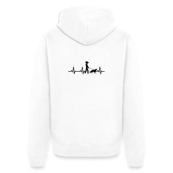 Battement de cœur du berger allemand - Veste à capuche bio Premium Unisexe - blanc - Dos - Thijin (182cm)