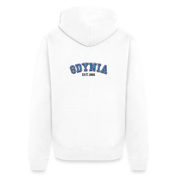 Gdynia Est. 1966 - Unisex Premium Organic Zip Hoodie - white - Back - Thijin (182cm)
