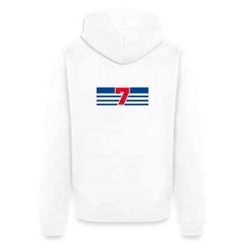 Numéro 7 France  - Veste à capuche bio Premium Unisexe - blanc - Dos - Thijin (182cm)