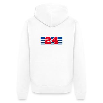 Numéro 24 France - Veste à capuche bio Premium Unisexe - blanc - Dos - Thijin (182cm)