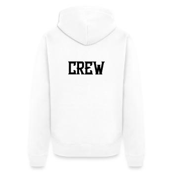 crew_schrift - Unisex Premium Organic Zip Hoodie - white - Back - Thijin (182cm)