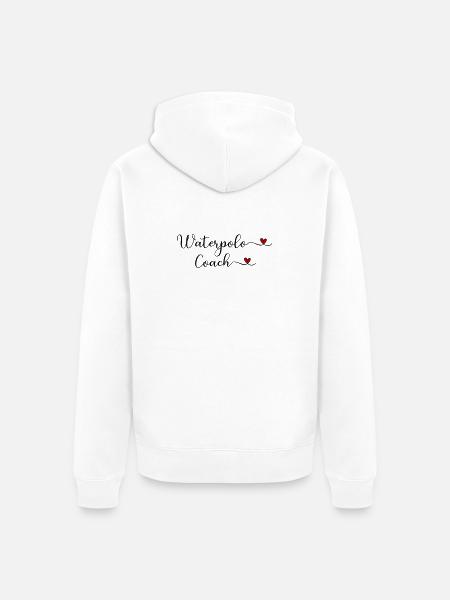 Wasserballtrainer mit Herzdesign - Unisex Premium Bio Zip Hoodie - Weiß