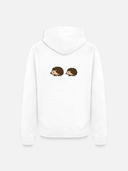 Pixeligel Duo - Unisex Premium Bio Zip Hoodie - Weiß
