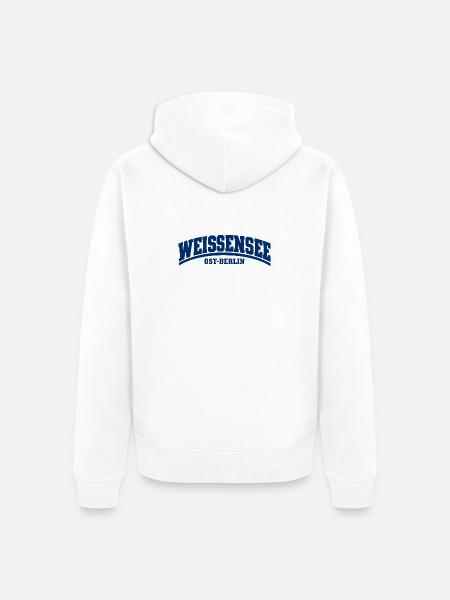 Weißensee - Ost-Berlin - Bezirk - Deutschland - Unisex Premium Bio Zip Hoodie - Weiß