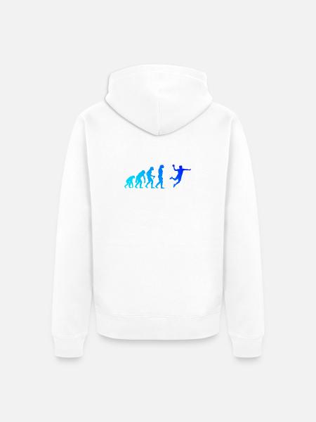 Geschenkidee für den Kreisläufer mit Handballspiel - Unisex Premium Bio Zip Hoodie - Weiß