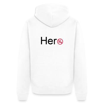 Hero (Quit Smoking) - Unisex Premium Organic Zip Hoodie - white - Back - Thijin (182cm)
