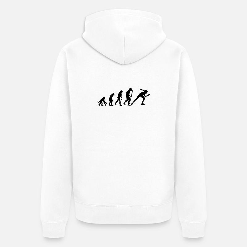 Evolution of inline speed skating - Unisex Premium Bio Zip Hoodie - Weiß