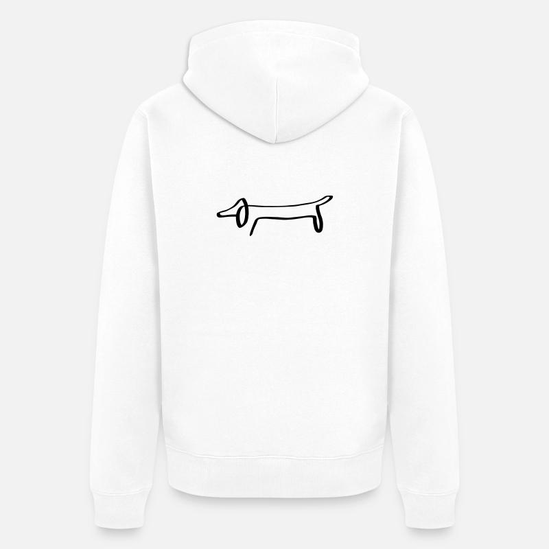 Lignes de dackel - Veste à capuche bio Premium Unisexe - blanc