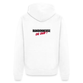 Randonneuse de ouf ! - Veste à capuche bio Premium Unisexe - blanc - Dos - Thijin (182cm)