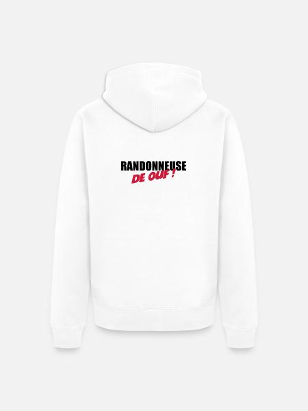 Randonneuse de ouf ! - Veste à capuche bio Premium Unisexe - blanc
