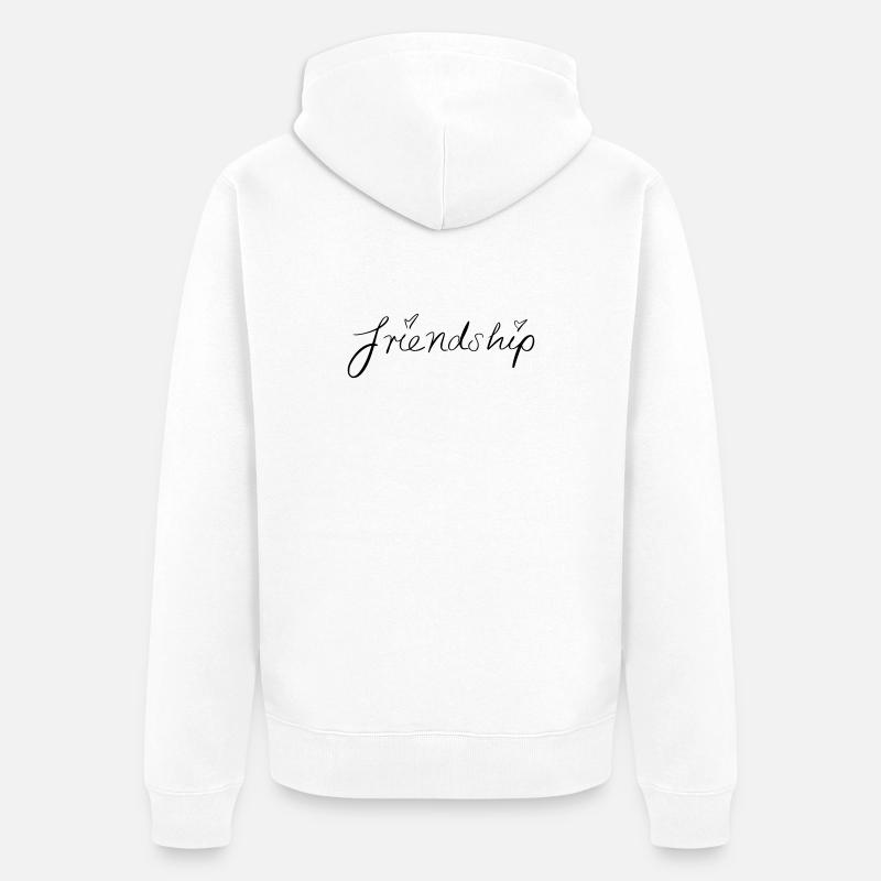 amitié - Veste à capuche bio Premium Unisexe - blanc