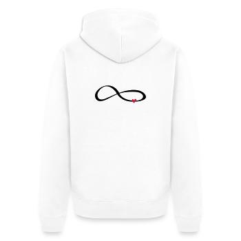 Infinité caractère symbole cadeau amour - Veste à capuche bio Premium Unisexe - blanc - Dos - Thijin (182cm)