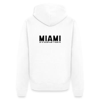 Miami Koordinaten Graphic - Unisex Premium Bio Zip Hoodie - Weiß - Hinten - Thijin (182cm)