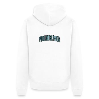 Philadelphia Arc Typo - Unisex Premium Organic Zip Hoodie - white - Back - Thijin (182cm)