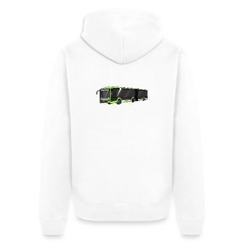 Bus, Schulbus, Busfahrer - Unisex Premium Bio Zip Hoodie - Weiß - Hinten - Thijin (182cm)